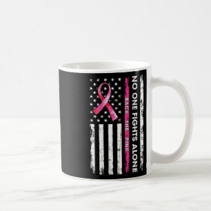 Ingen kämpar mot bröstcancer Ensam Ck Rosa Ribb Kaffemugg