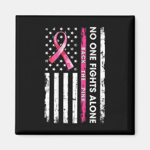 Ingen kämpar mot bröstcancer Ensam Ck Rosa Ribb Magnet
