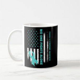 Ingen kämpar mot Fragile X Syndrome Ensam USA flag Kaffemugg