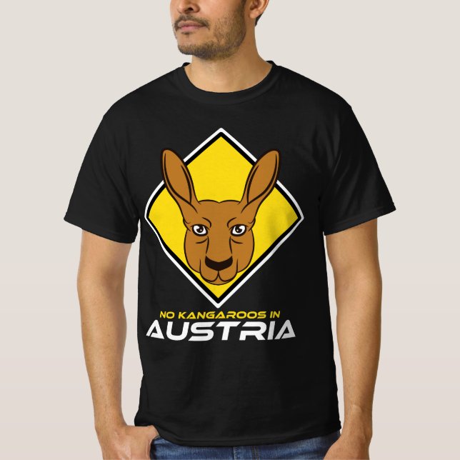 Ingen kangaroos i Österrike - Djurkangaroo T Shirt (Framsida)