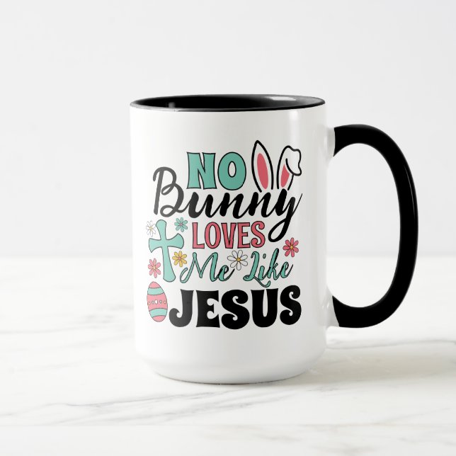 Ingen kanin älskar mig som Jesus kaffe Mugg (Höger)