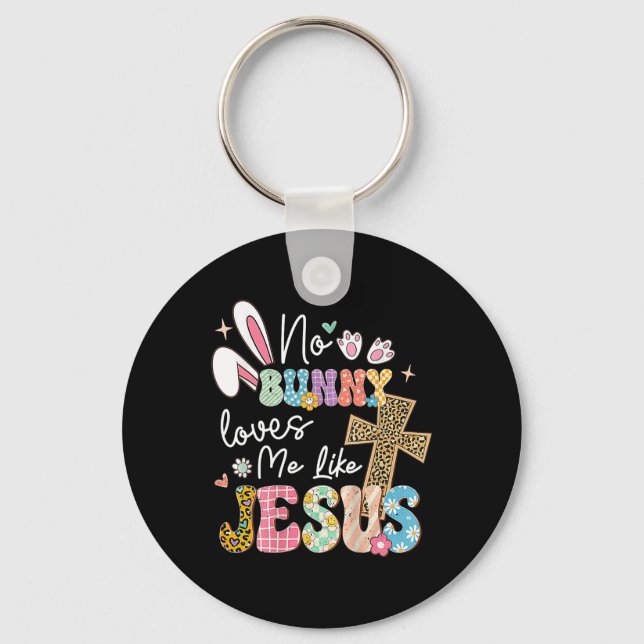 Ingen kanin älskar mig som Jesus Påsk Kristna Nyckelring (Framsida)