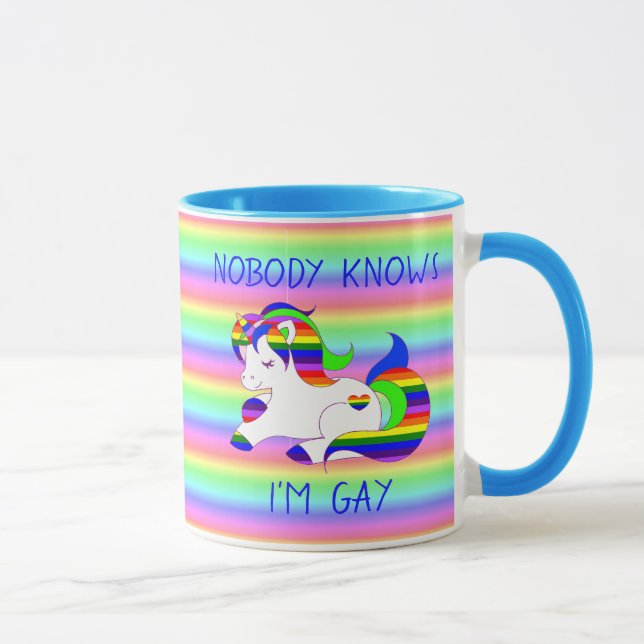 Ingen känner till Im Gay Rainbow LGBT Humor Mugg (Höger)