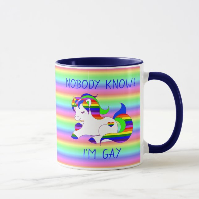 Ingen känner till Im Gay Rainbow LGBT Humor Mugg (Höger)