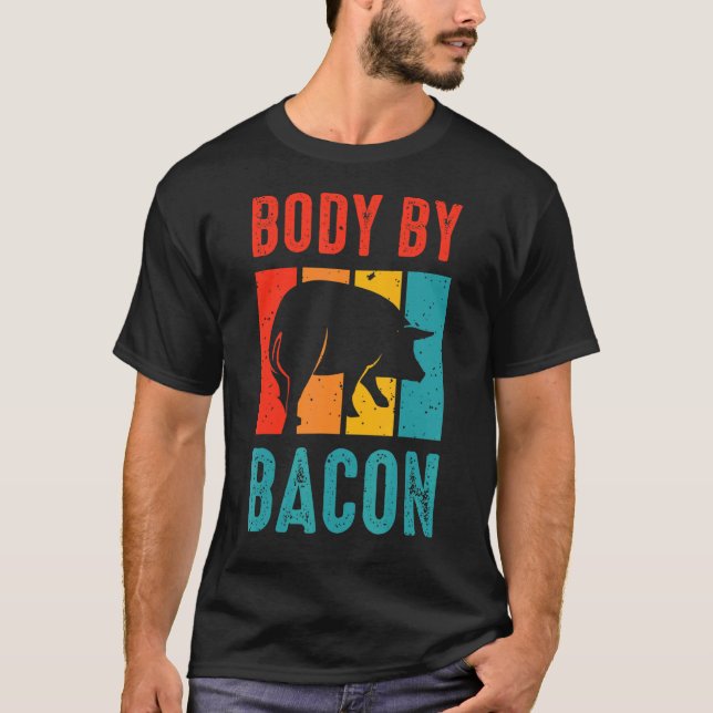 Ingen karbkropp efter Bacon Ketogen Diet T Shirt (Framsida)