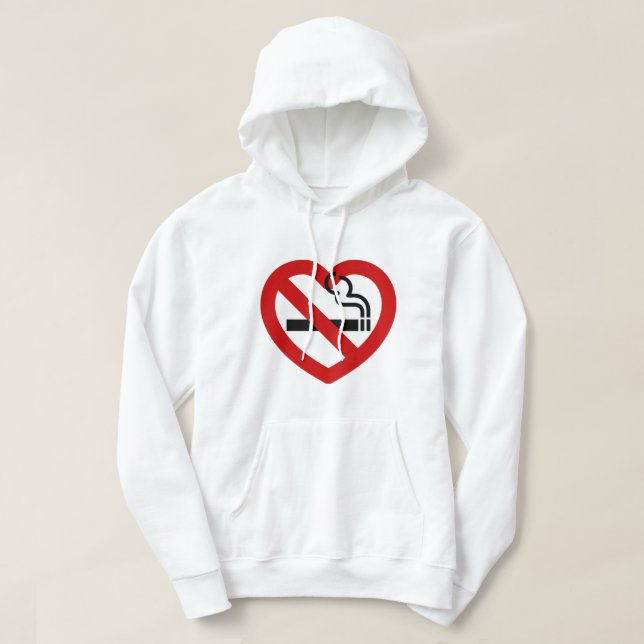 Ingen Kärlek för röksignatur Hoodie (Design framsida)