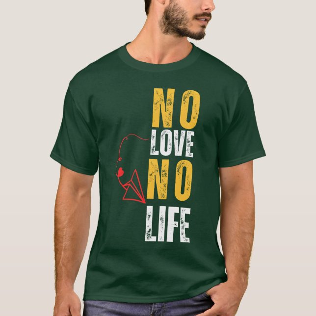 Ingen kärlek inget liv retro t shirt (Framsida)