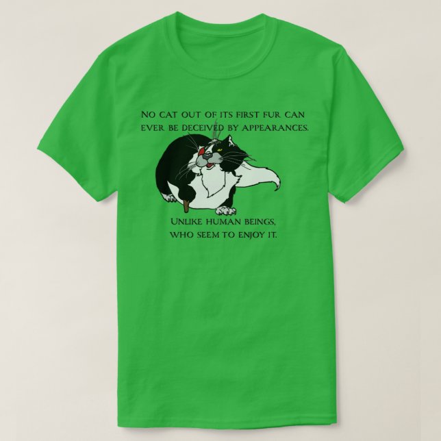 Ingen katt från sitt första Päls det sista ensilvr T Shirt (Design framsida)