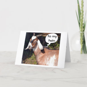 INGEN KIDD SÄGER GOAT-GRATTIS PÅ FÖDELSEDAGEN TWIN KORT
