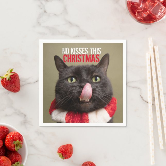 Ingen Kisses den här julfinniga Cat Tunga Pappersservett (Insitu)