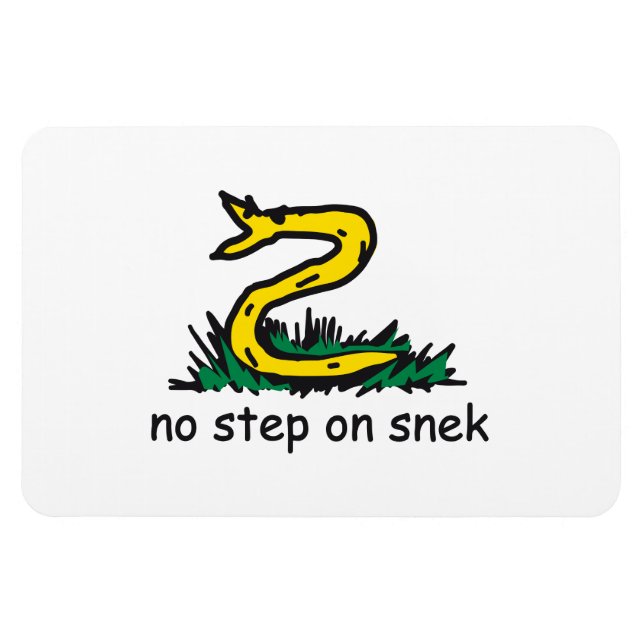 Ingen kliv på snek-mem Gadsden-parodi SnekRight Magnet (Horisontell)