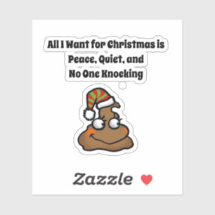 Ingen knackar Roligt jul Toalett Humor Klistermärken