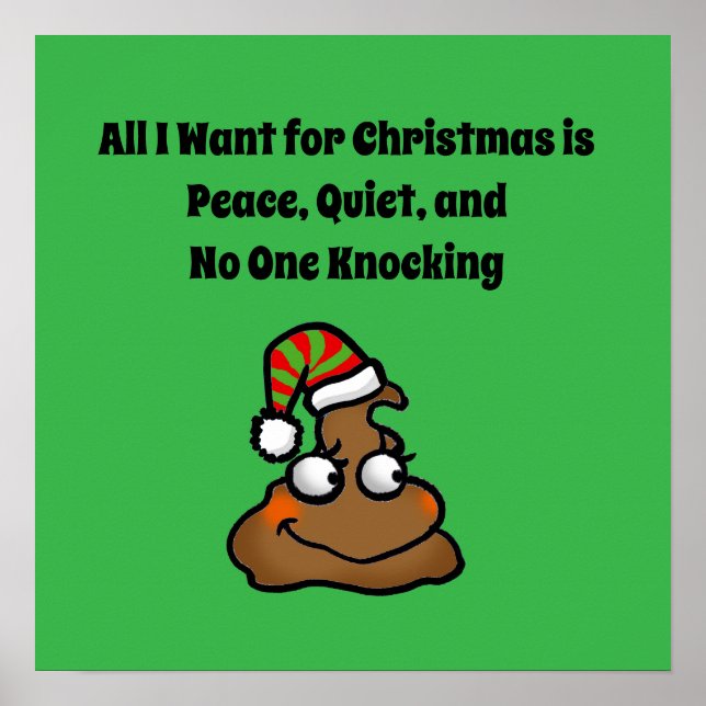 Ingen knackar Roligt jul Toalett Humor Poster (Framsidan)