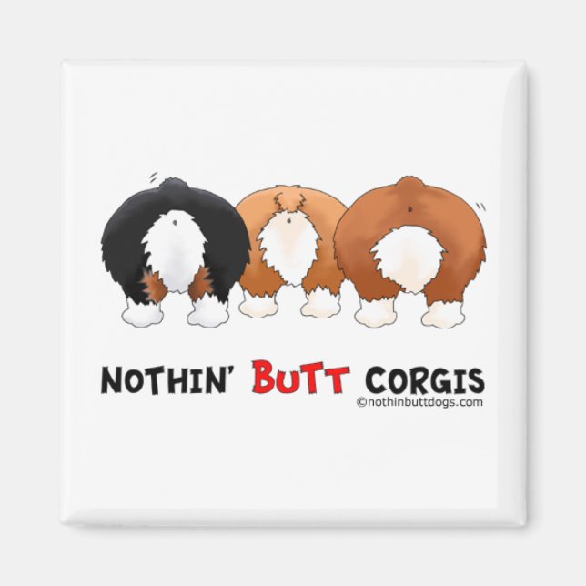 Ingen knut Corgis Magnet (Framsidan)