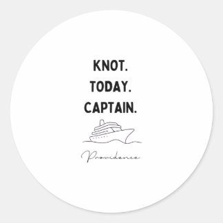 Ingen knut idag Kapten Kryssning Outfit Providence Runt Klistermärke