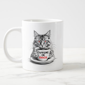 Ingen Koffein Ingen Förbarmande Katt Kaffe Älskare Jumbo Mugg