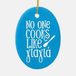 Ingen kokar som yiayia Grekiska mormfoto Julgransprydnad Keramik