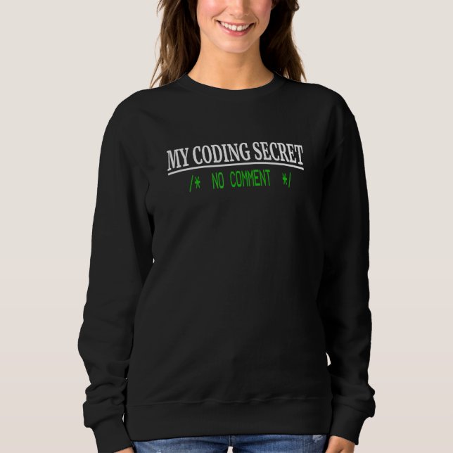 Ingen kommentar om kodhemlighet för programvarukod t shirt (Framsida)