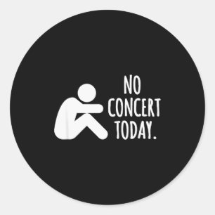 Ingen konsert idag Sorglig Stavfigur Musik Konsert Runt Klistermärke