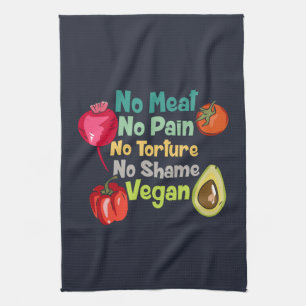 Ingen Kött, ingen Pain Vegan Say Kökshandduk