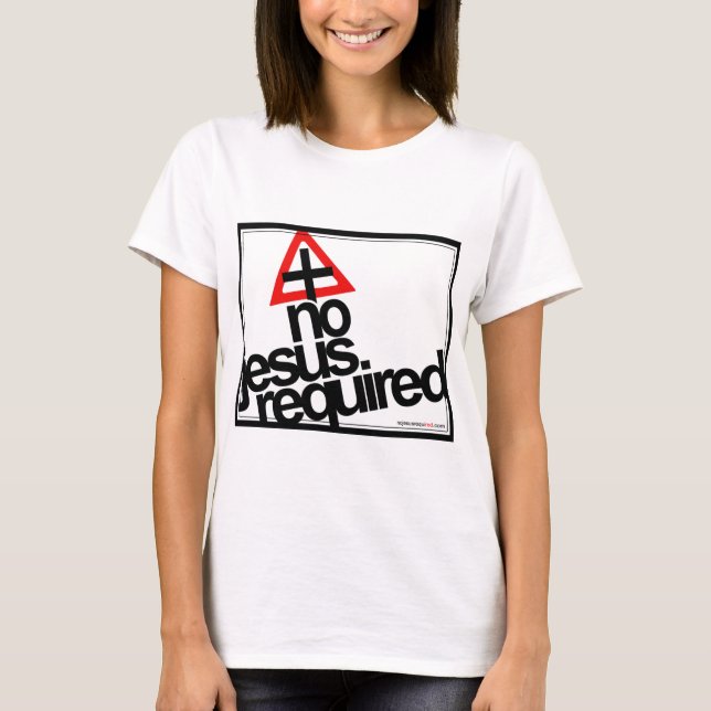 Ingen krävda Jesus, svart text Tee Shirt (Framsida)