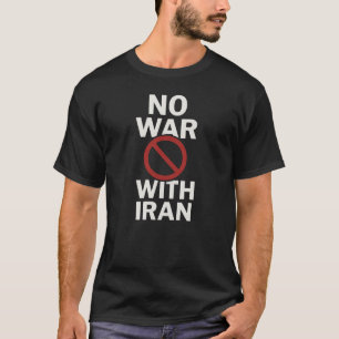 "Ingen krig med Iran" Fredlig t-shirt Antikrigsp