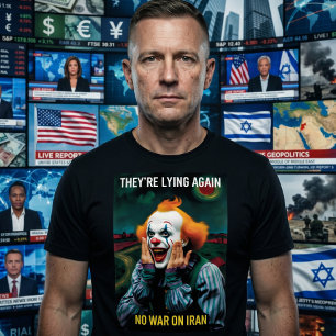 Ingen krig mot Iran Anti Neocon fejknyheter T Shirt