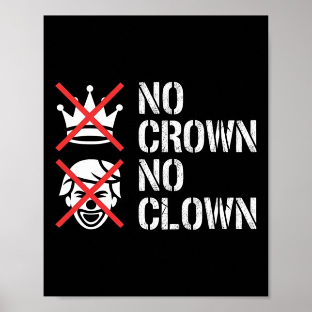 Ingen krona ingen clown motstå protest dump Trump  Poster (Framsidan)