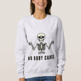 Ingen kropp bryr sig – Rollig skelettdesign T Shirt