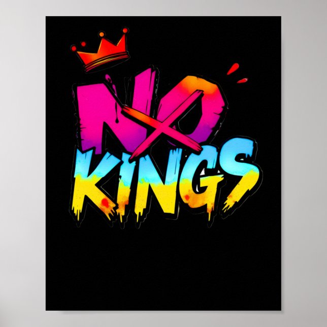 Ingen Kung - Bold Graffiti Påstående Sticker Poster (Framsidan)