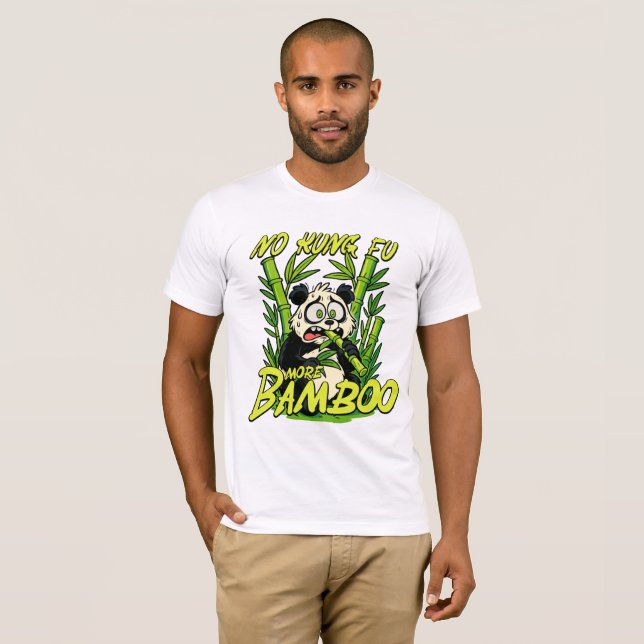 Ingen Kung fu, mer bambu T Shirt (Hel framsida)