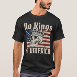 ingen kung i america Skull amirican flagga T Shirt