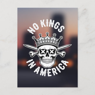 Ingen Kung i America Skull och Swords Abstrakt Cit Vykort