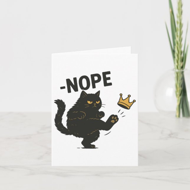 Ingen Kung i American Black Cat Funny Cat Kicking  Kort (Framsida)