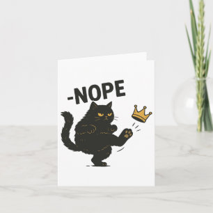 Ingen Kung i American Black Cat Funny Cat Kicking Kort