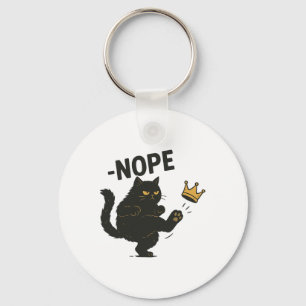 Ingen Kung i American Black Cat Funny Cat Kicking Nyckelring