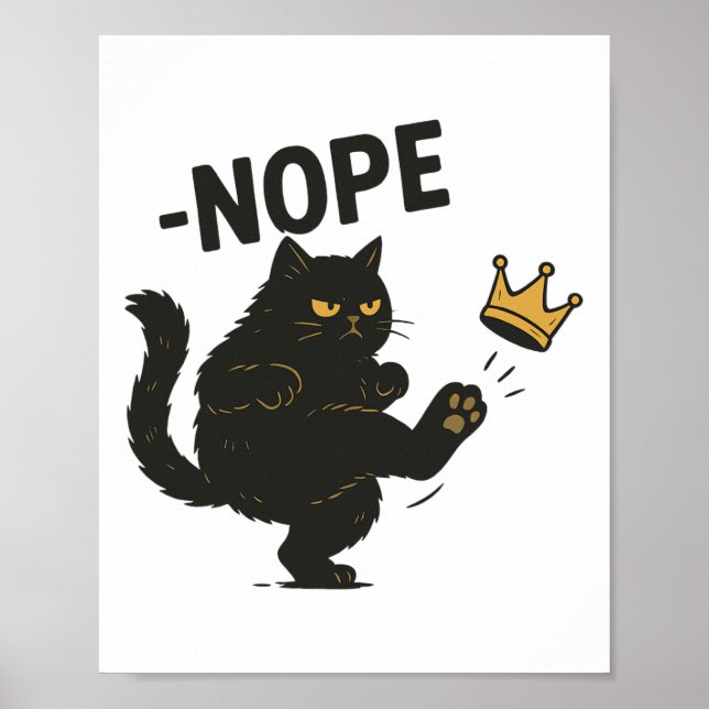 Ingen Kung i American Black Cat Funny Cat Kicking  Poster (Framsidan)