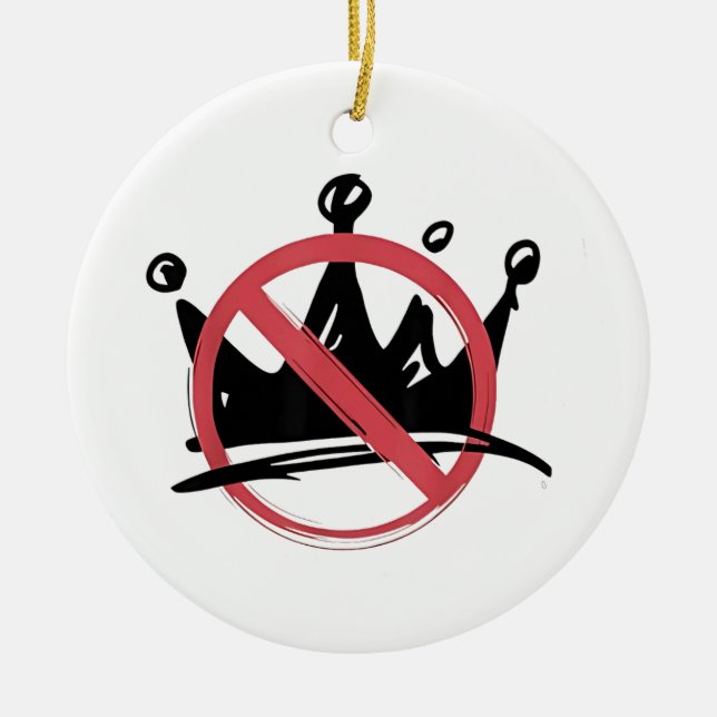 Ingen Kung i Amerika 2025 4 juli Julgransprydnad Keramik (Framsidan)