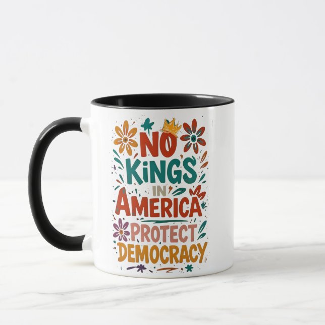 Ingen kung i Amerika Amerikansk demokrati protest Mugg (Vänster)