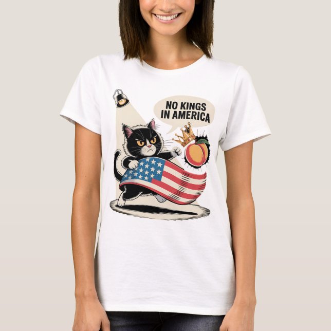 Ingen Kung i Amerika Arg Cat Art T Shirt (Framsida)