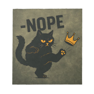 Ingen Kung i Amerika Black Cat Funny Kicking Krona Anteckningsblock