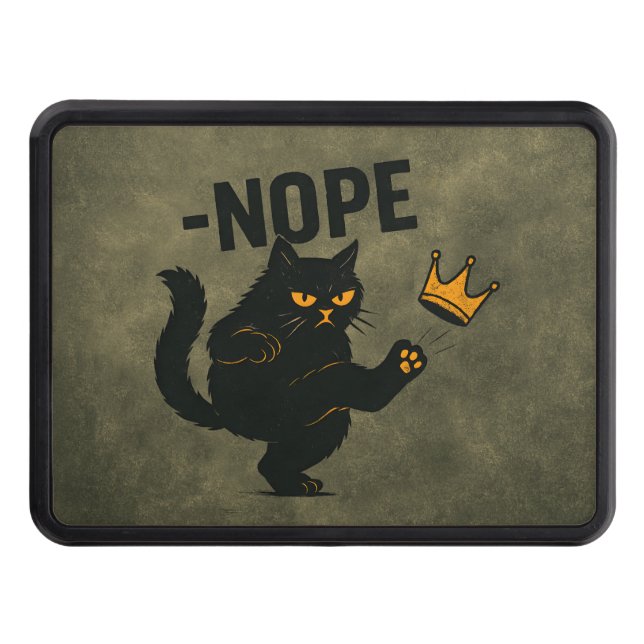 Ingen Kung i Amerika Black Cat Funny Kicking Krona Dragkroksskydd (Framsidan)