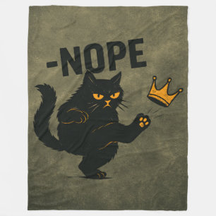 Ingen Kung i Amerika Black Cat Funny Kicking Krona Fleecefilt