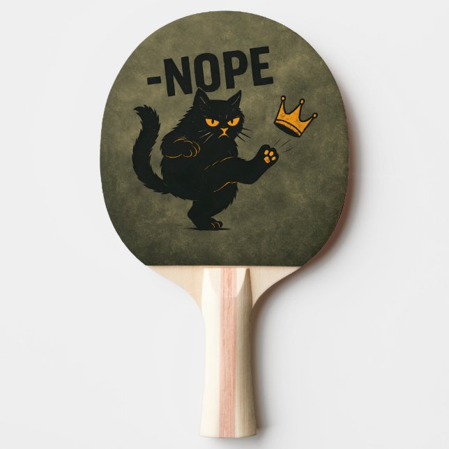 Ingen Kung i Amerika Black Cat Funny Kicking Krona Pingisracket (Framsidan)