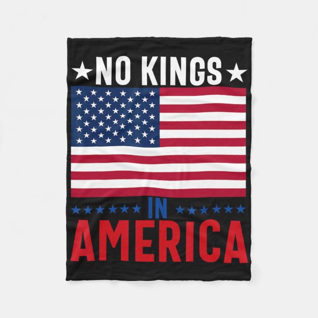 Ingen Kung i Amerika Flagga Protest Spara Democrac Fleecefilt (Framsidan)