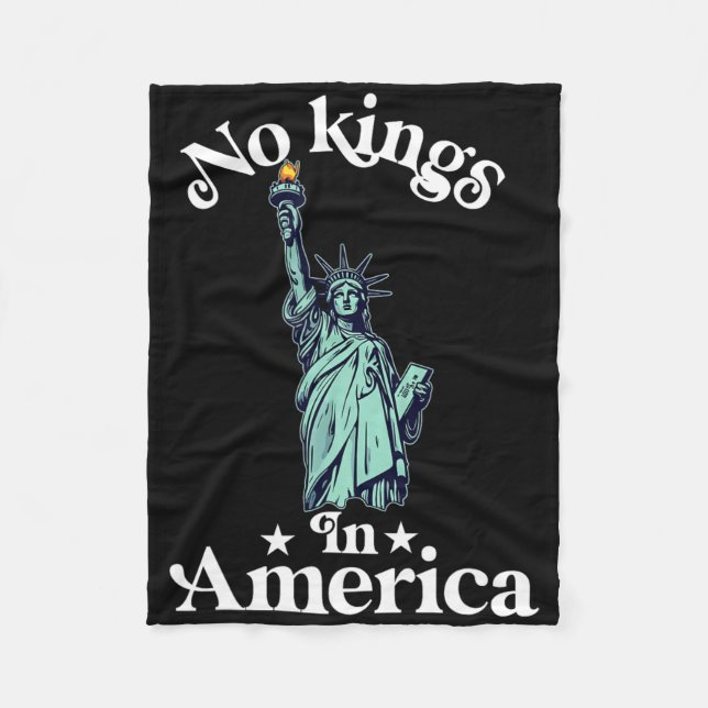 Ingen Kung i Amerika Flagga Protest Spara Democrac Fleecefilt (Framsidan)