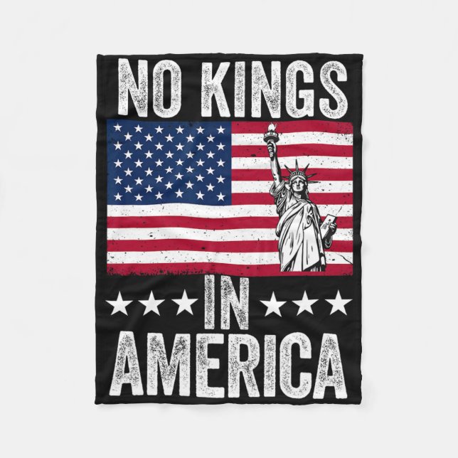 Ingen Kung i Amerika Flagga Protest Spara Democrac Fleecefilt (Framsidan)