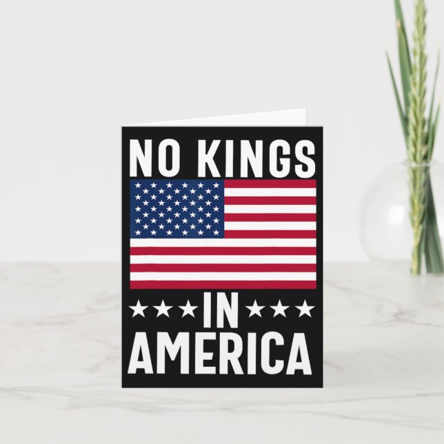 Ingen Kung i Amerika Flagga Protest Spara Democrac Kort (Framsida)