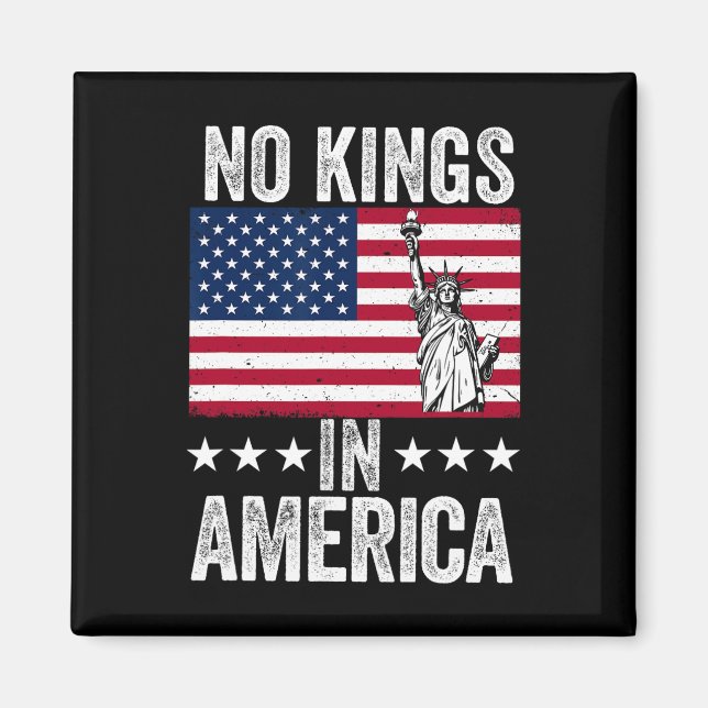 Ingen Kung i Amerika Flagga Protest Spara Democrac Magnet (Framsidan)