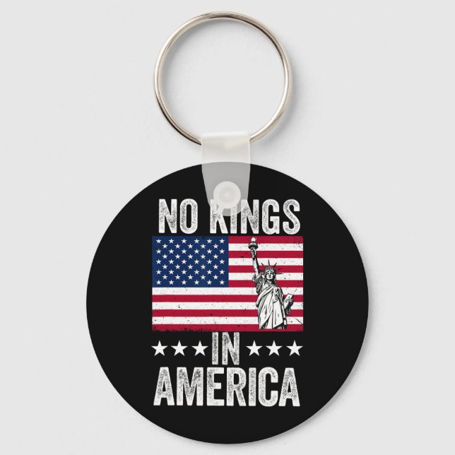 Ingen Kung i Amerika Flagga Protest Spara Democrac Nyckelring (Framsida)